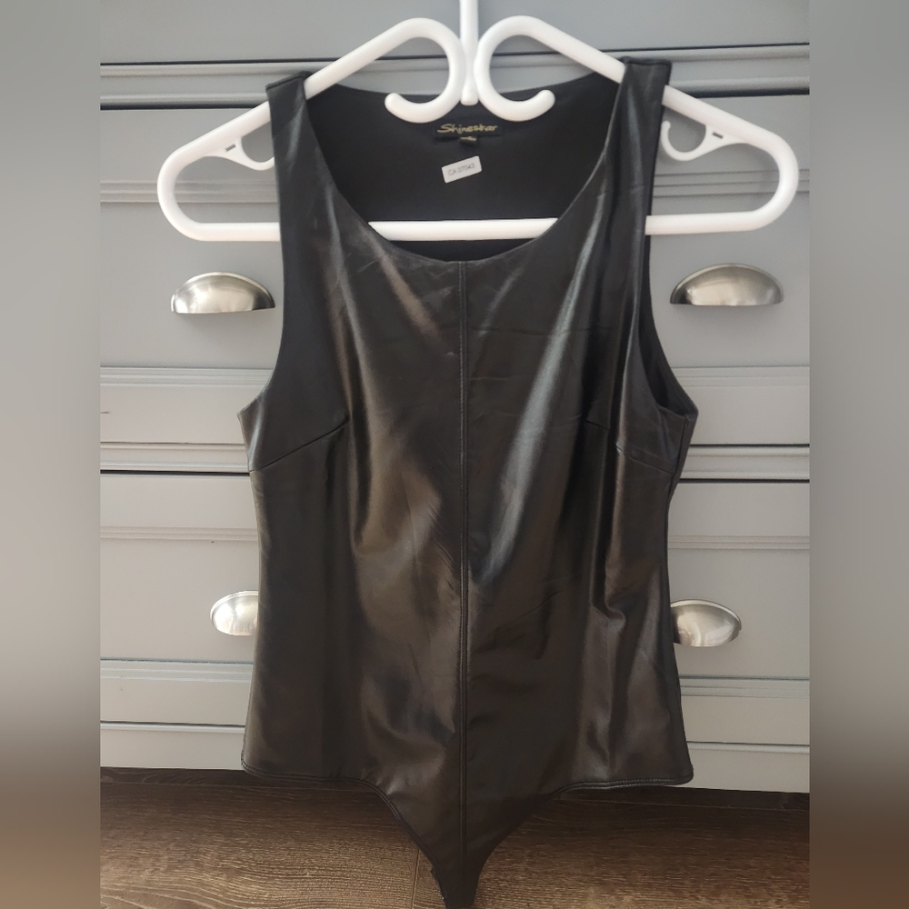 Sleek Black Leather Women's Vest